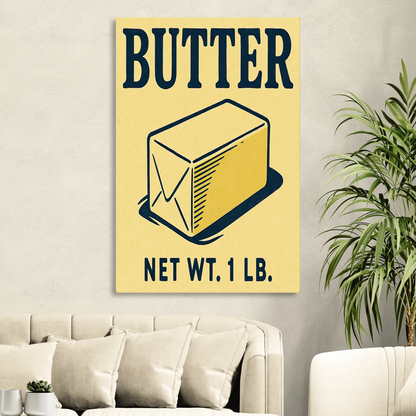 Vintage Natural Butter Sitting Room - Canvas Wall Art