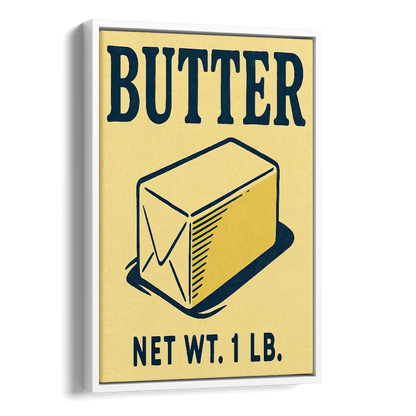 Vintage Natural Butter Side - White Canvas Wall Art