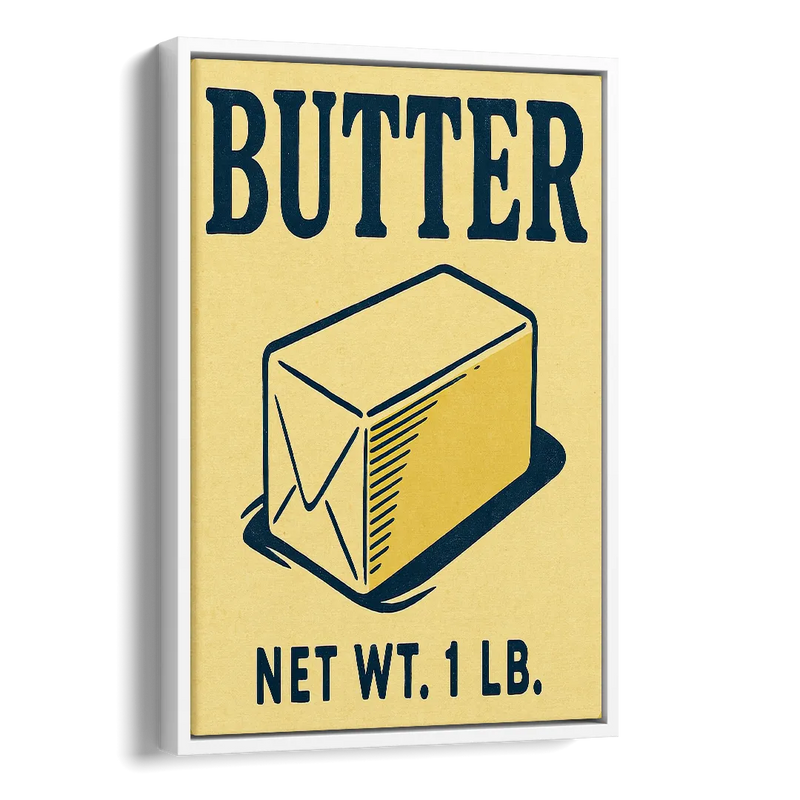 Vintage Natural Butter Side - White Canvas Wall Art