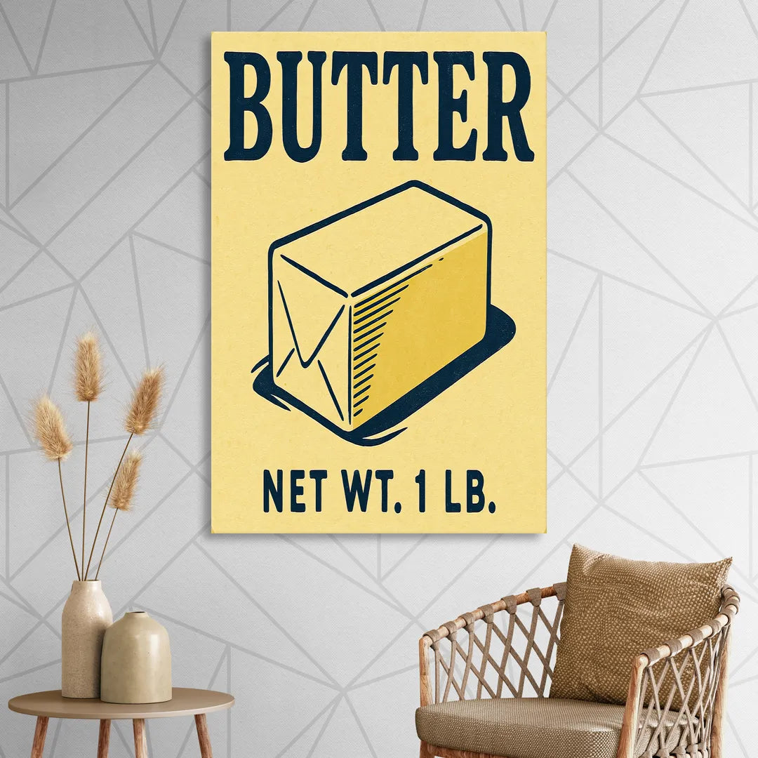 Vintage Natural Butter Living Room - Canvas Wall Art