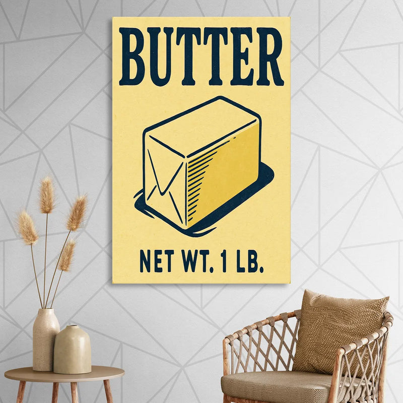 Vintage Natural Butter Living Room - Canvas Wall Art
