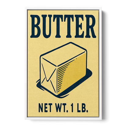 Vintage Natural Butter Front - White Canvas Wall Art