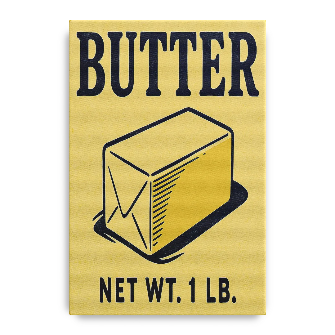 Vintage Natural Butter Front - Canvas Wall Art