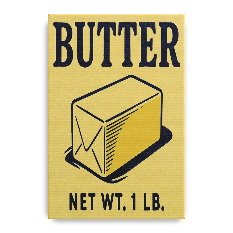 Vintage Natural Butter Front - Canvas Wall Art
