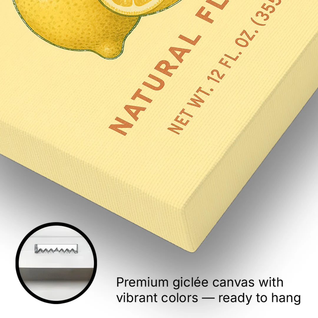 Vintage Natural Lemonade - Canvas Wall Art - Gallery Wrap Corner