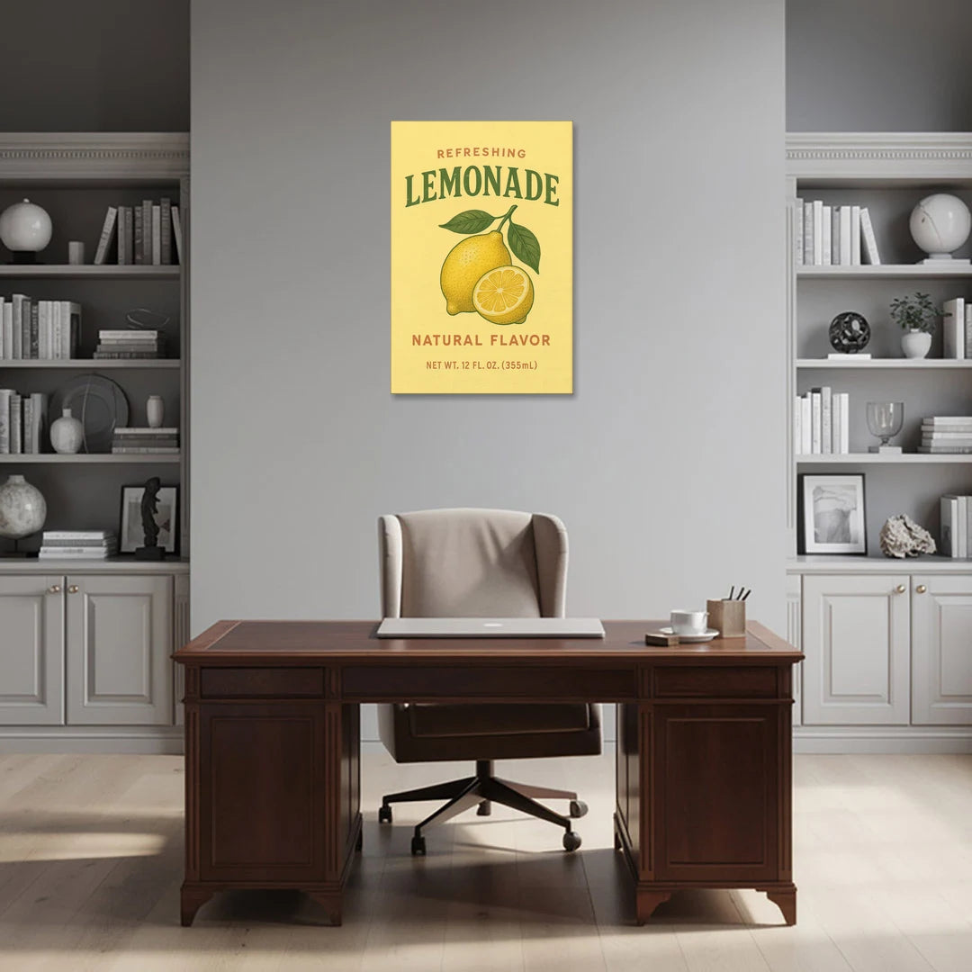Vintage Natural Lemonade - Canvas Wall Art - Office - 24x36