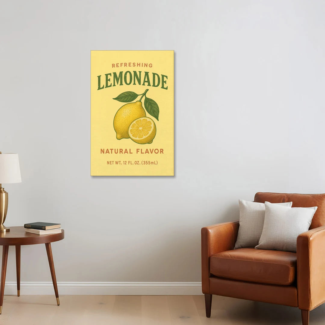 Vintage Natural Lemonade - Canvas Wall Art - Sofa - 24x36