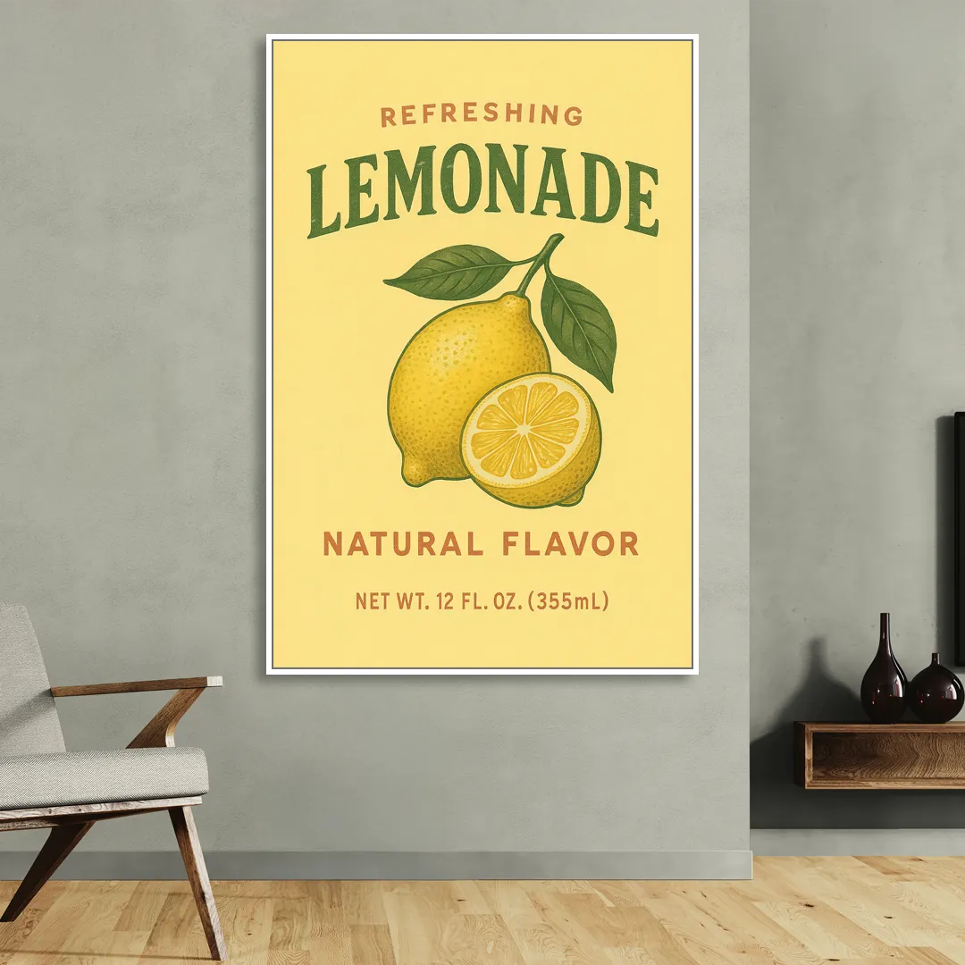 Vintage Natural Lemonade Sitting Room - White Canvas Wall Art