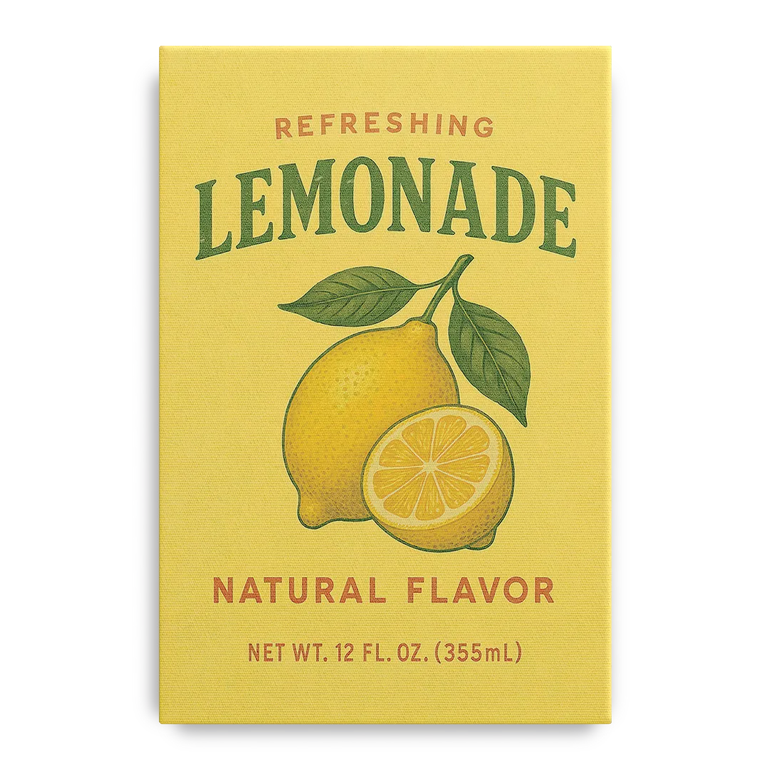 Vintage Natural Lemonade Front - Canvas Wall Art