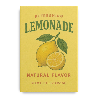 Vintage Natural Lemonade Front - Canvas Wall Art