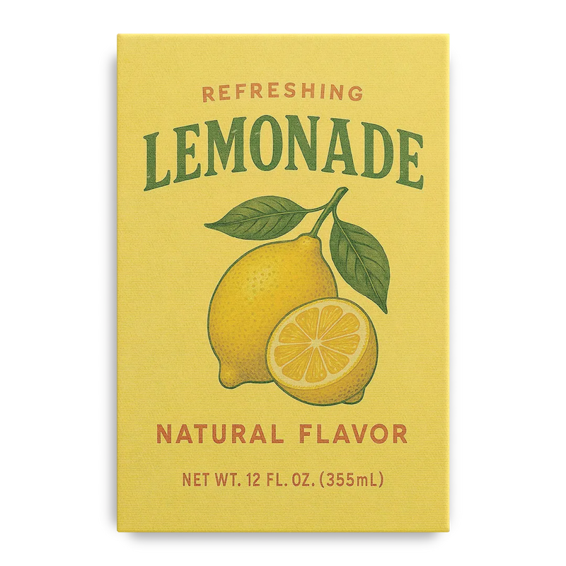 Vintage Natural Lemonade Front - Canvas Wall Art