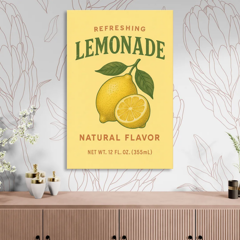 Vintage Natural Lemonade Sitting Room - Canvas Wall Art