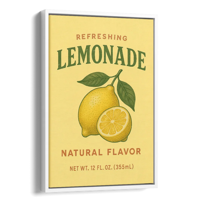 Vintage Natural Lemonade Side - White Canvas Wall Art