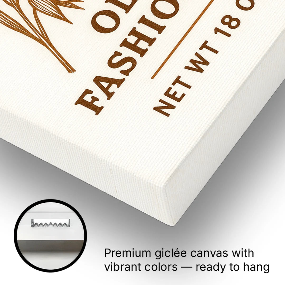 Vintage Oats Old Fashioned - Canvas Wall Art - Gallery Wrap Corner