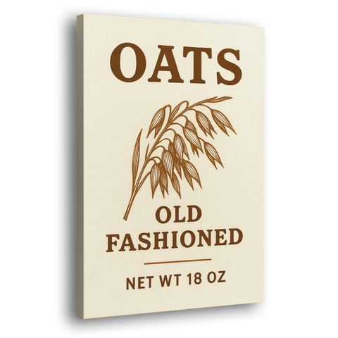 Vintage Oats Old Fashioned - Canvas Wall Art - Side