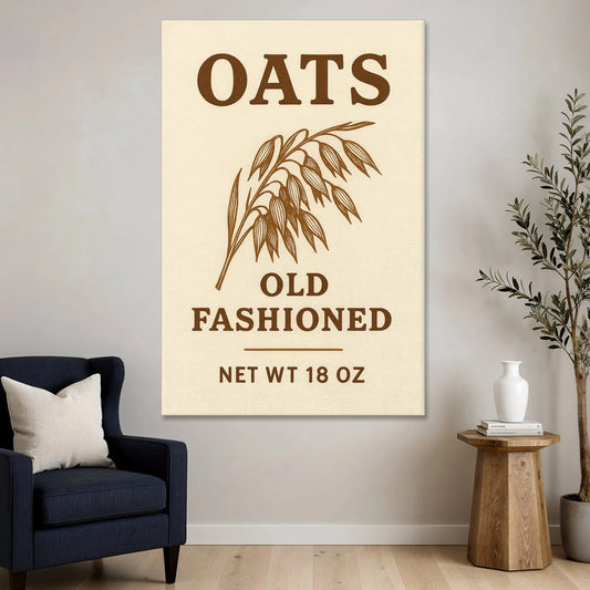 Vintage Oats Old Fashioned - Canvas Wall Art - Sofa - 40x60