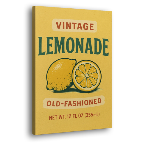 Vintage Old Fashioned Lemonade - Canvas Wall Art - Side