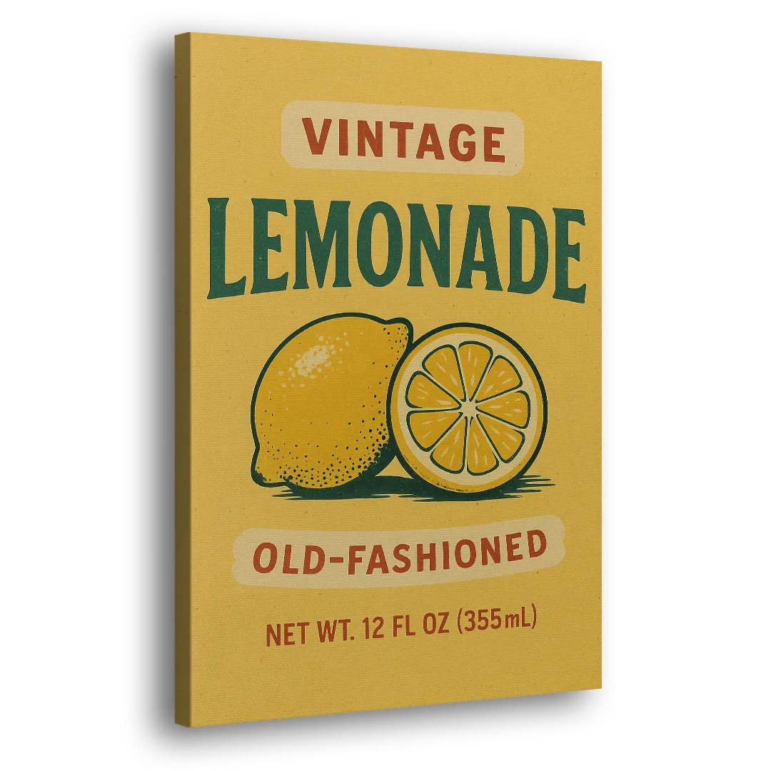 Vintage Old Fashioned Lemonade Side - Canvas Wall Art