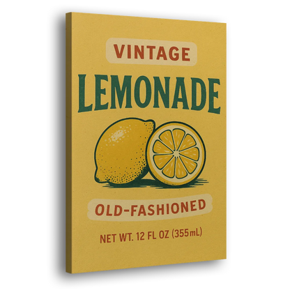 Vintage Old Fashioned Lemonade Side - Canvas Wall Art