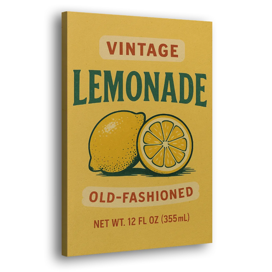 Vintage Old Fashioned Lemonade Side - Canvas Wall Art