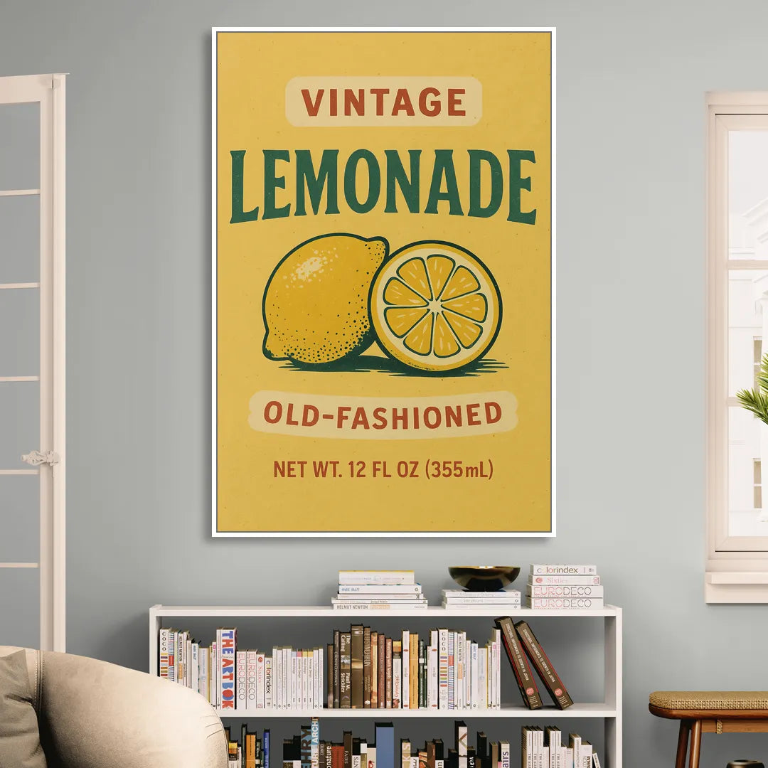 Vintage Old Fashioned Lemonade Living Room - White Canvas Wall Art