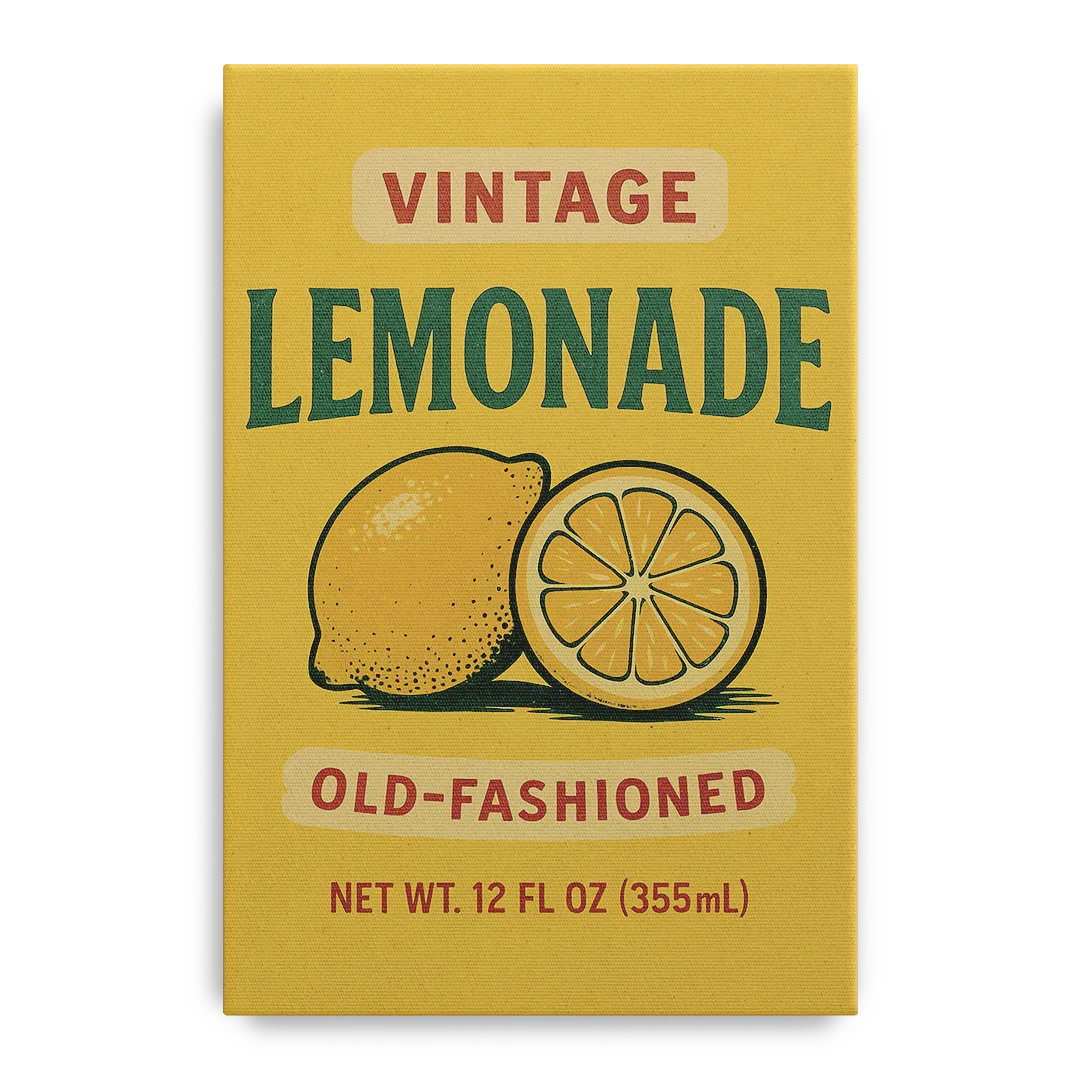Vintage Old Fashioned Lemonade Front - Canvas Wall Art