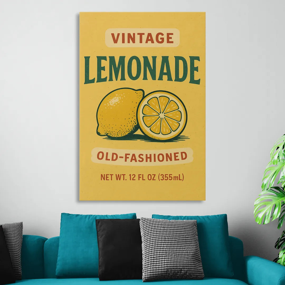 Vintage Old Fashioned Lemonade Living Room - Canvas Wall Art