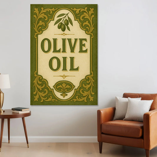 Vintage Olive Oil - Canvas Wall Art - Sofa - 40x60
