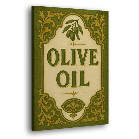 Vintage Olive Oil - Canvas Wall Art