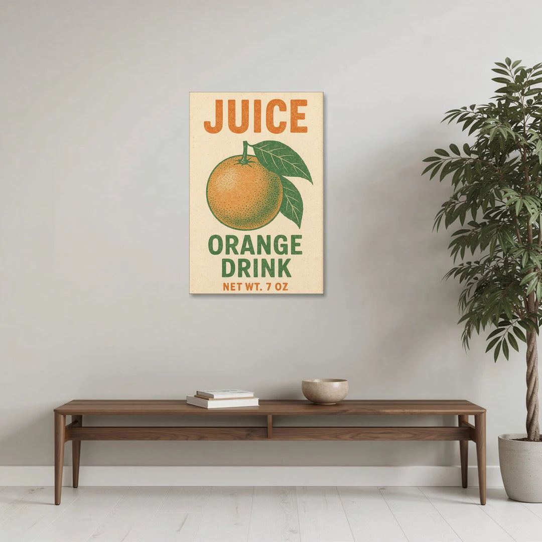Vintage Orange Juice Drink - Canvas Wall Art - Coffee Table - 24x36
