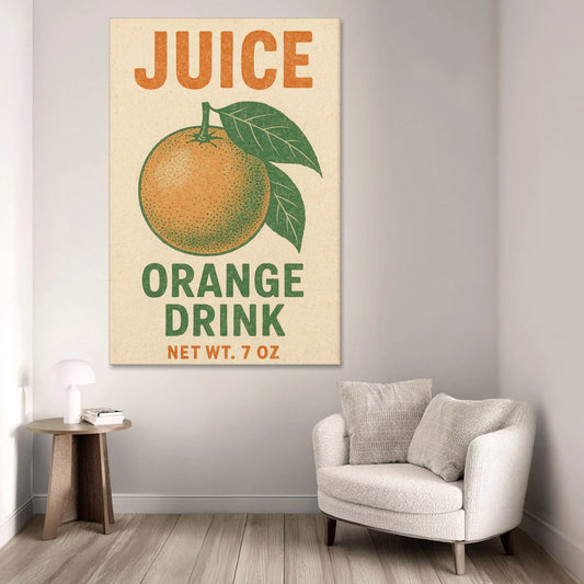 Vintage Orange Juice Drink - Canvas Wall Art - Sofa - 40x60