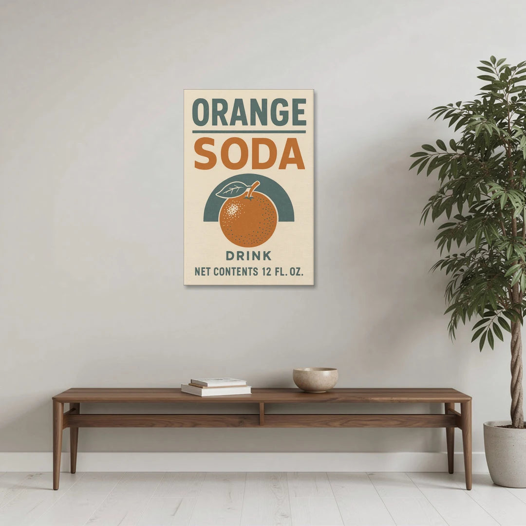 Vintage Orange Soda Drink - Canvas Wall Art - Coffee Table - 24x36