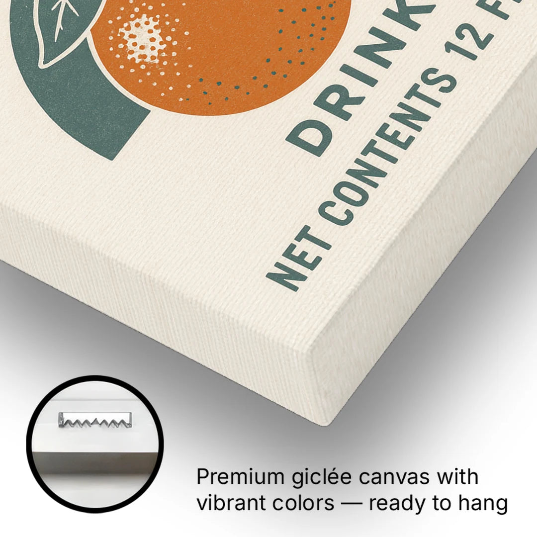 Vintage Orange Soda Drink - Canvas Wall Art - Gallery Wrap Corner