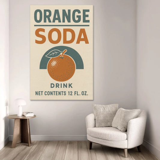 Vintage Orange Soda Drink - Canvas Wall Art - Sofa - 40x60
