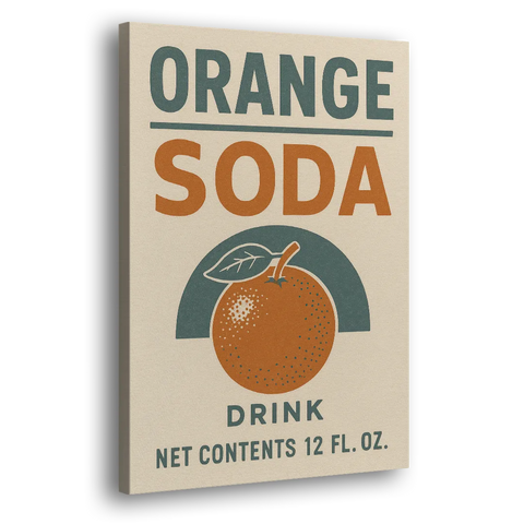 Vintage Orange Soda Drink - Canvas Wall Art