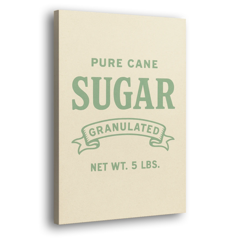 Vintage Pure Cane Sugar - Canvas Wall Art - Side