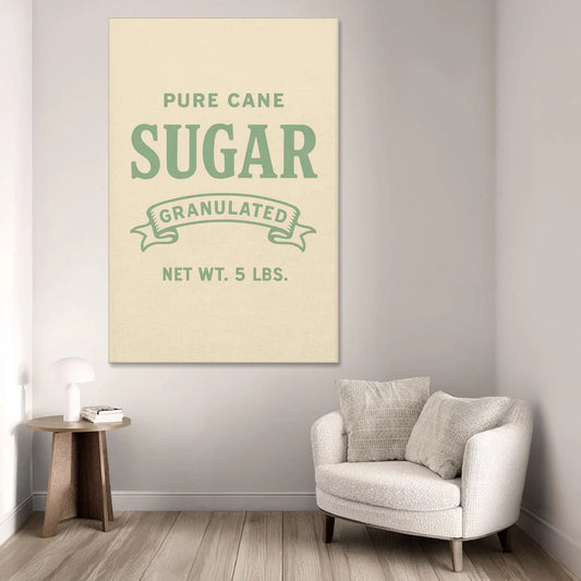 Vintage Pure Cane Sugar - Canvas Wall Art - Sofa - 40x60
