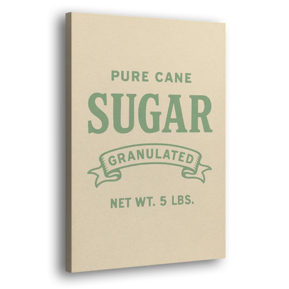 Vintage Pure Cane Sugar Side - Canvas Wall Art
