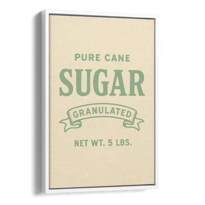 Vintage Pure Cane Sugar Side - White Canvas Wall Art