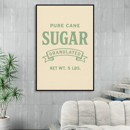 Vintage Pure Cane Sugar Sitting Room - Black Canvas Wall Art