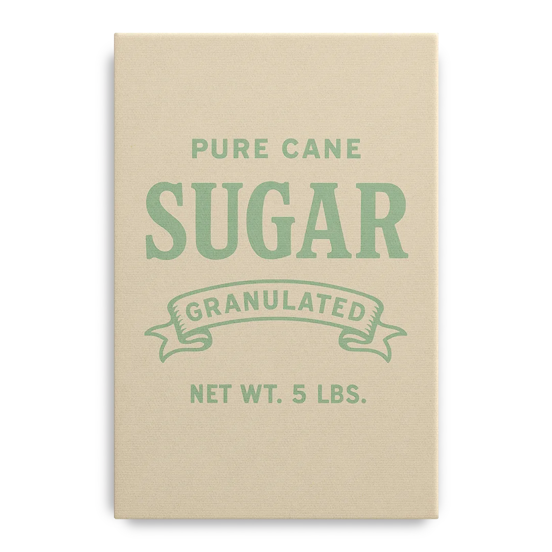 Vintage Pure Cane Sugar Front - Canvas Wall Art