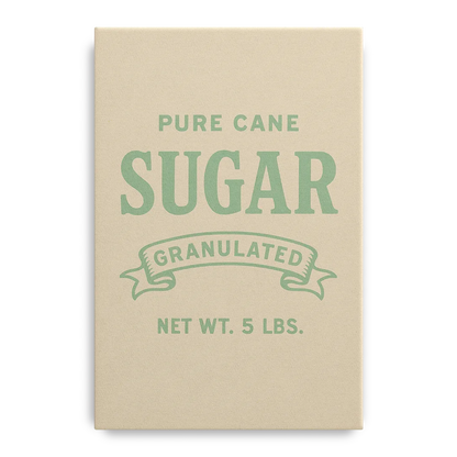 Vintage Pure Cane Sugar Front - Canvas Wall Art