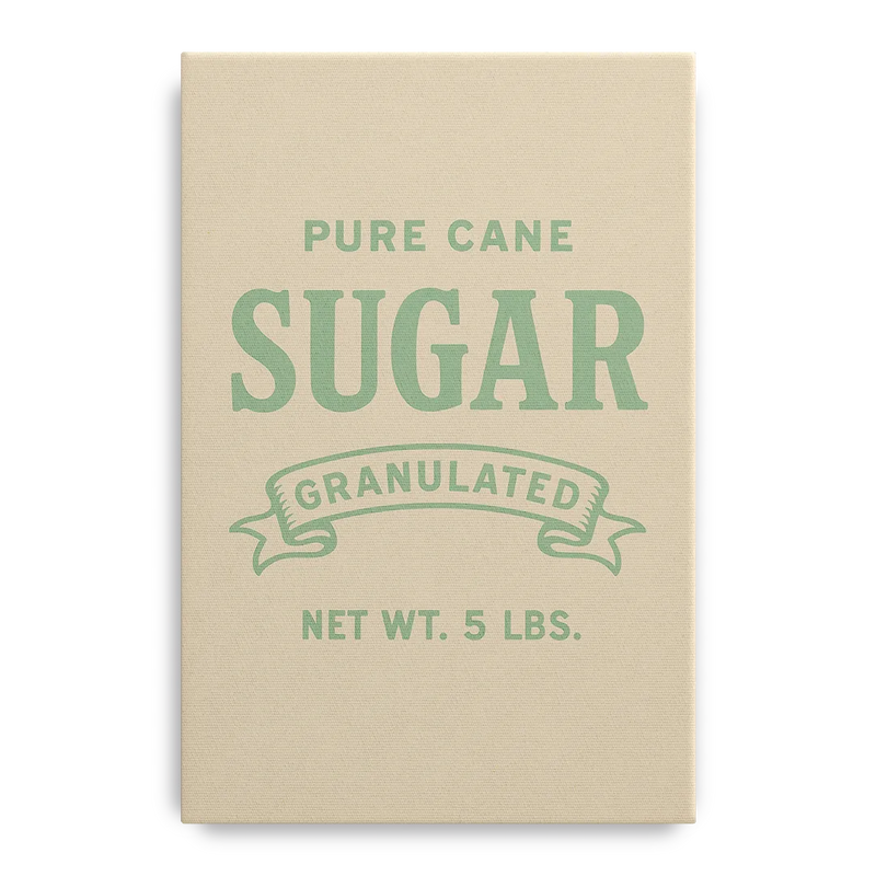 Vintage Pure Cane Sugar Front - Canvas Wall Art