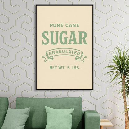 Vintage Pure Cane Sugar Living Room - Black Canvas Wall Art