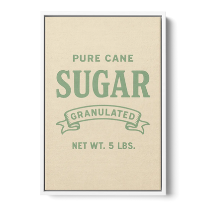 Vintage Pure Cane Sugar Front - White Canvas Wall Art