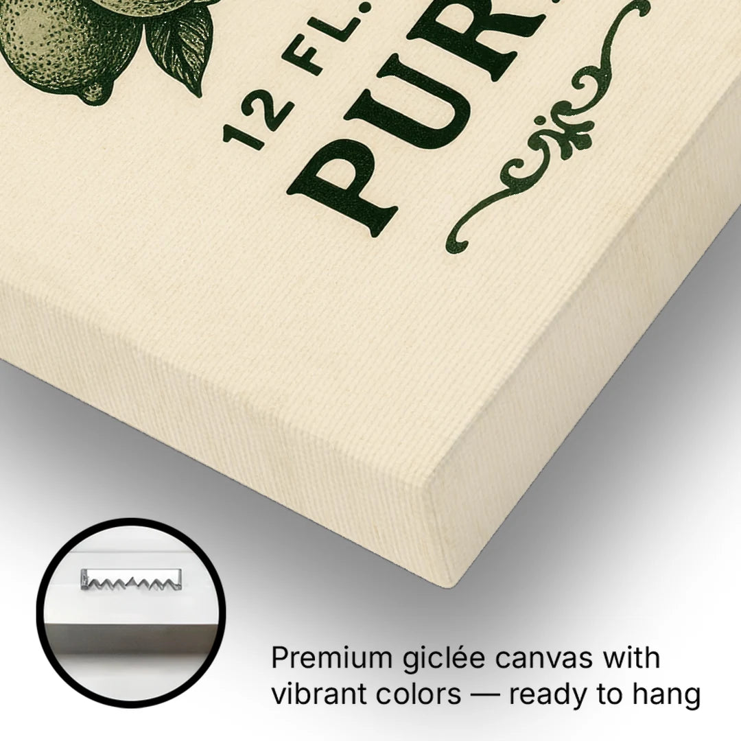 Vintage Pure Vinegar - Canvas Wall Art - Gallery Wrap Corner
