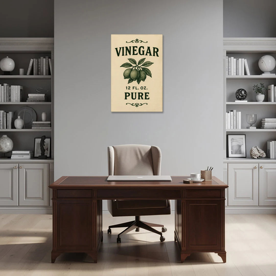 Vintage Pure Vinegar - Canvas Wall Art - Office - 24x36