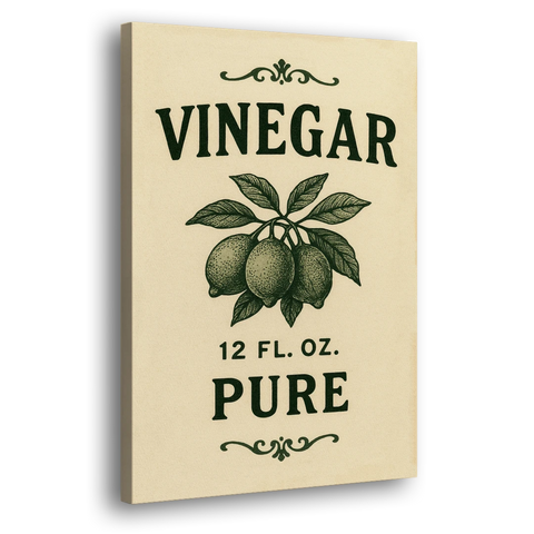 Vintage Pure Vinegar - Canvas Wall Art - Side