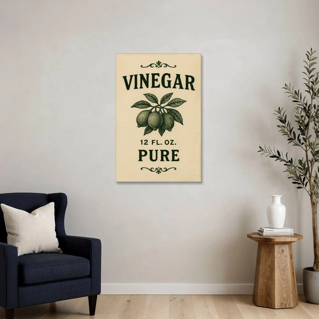 Vintage Pure Vinegar - Canvas Wall Art - Sofa - 24x36