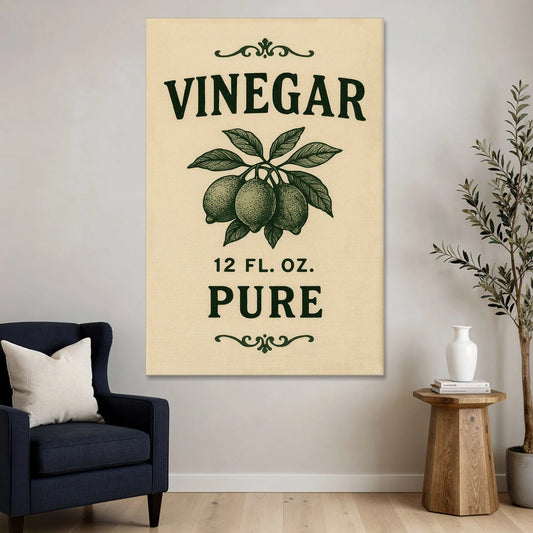 Vintage Pure Vinegar - Canvas Wall Art - Sofa - 40x60